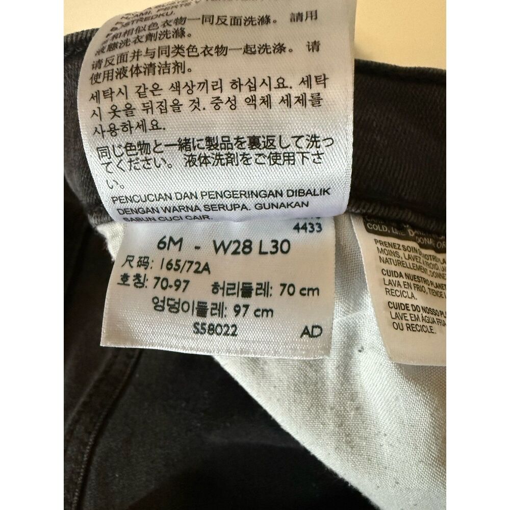 Levi's Classic Straight Jeans Charcoal Black Gray Stretch Denim High Rise 28/6 - Picture 15 of 15